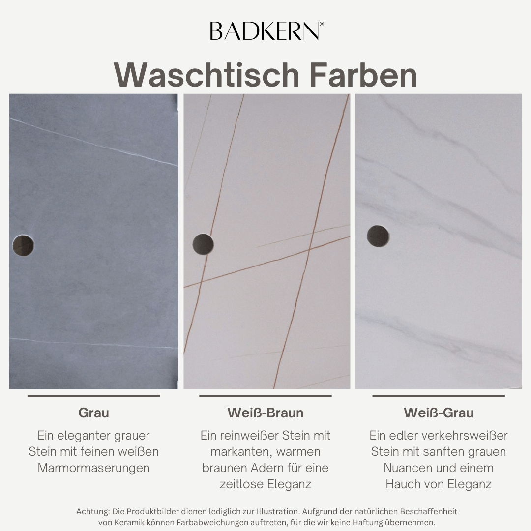Waschtisch Napoli mit Ablage | 100 cm | Keramik in Marmoroptik
