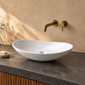 Waschbecken Aufsatzwaschbecken ALMA aus Keramik | oval, 61,5 x 36 cm