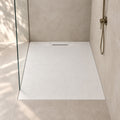 Duschwanne Steinoptik Weiß | SMC, rutschhemmend | 80 x 80, 90 x 90, 90 x 120 cm