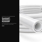 Mehrschichtverbundrohr 16 x 2 mm, Aufbau aus Kunststoff, Aluminium und Kunststoff mit lasergeschweißter Aluschicht