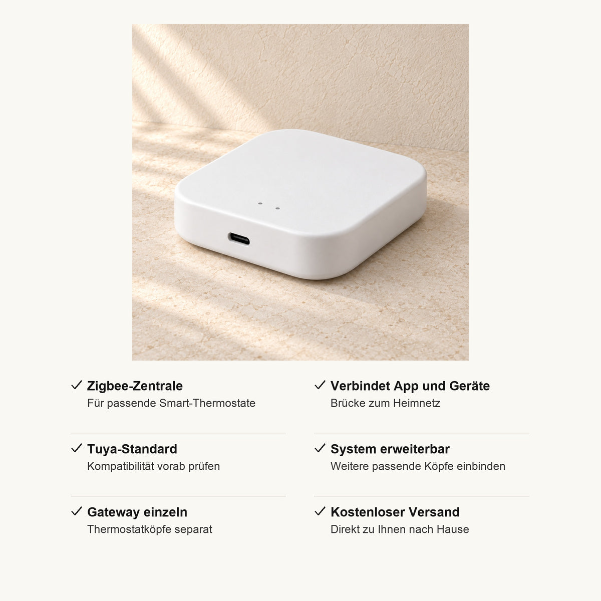Zigbee Gateway in Weiß, Vorteile im Überblick
