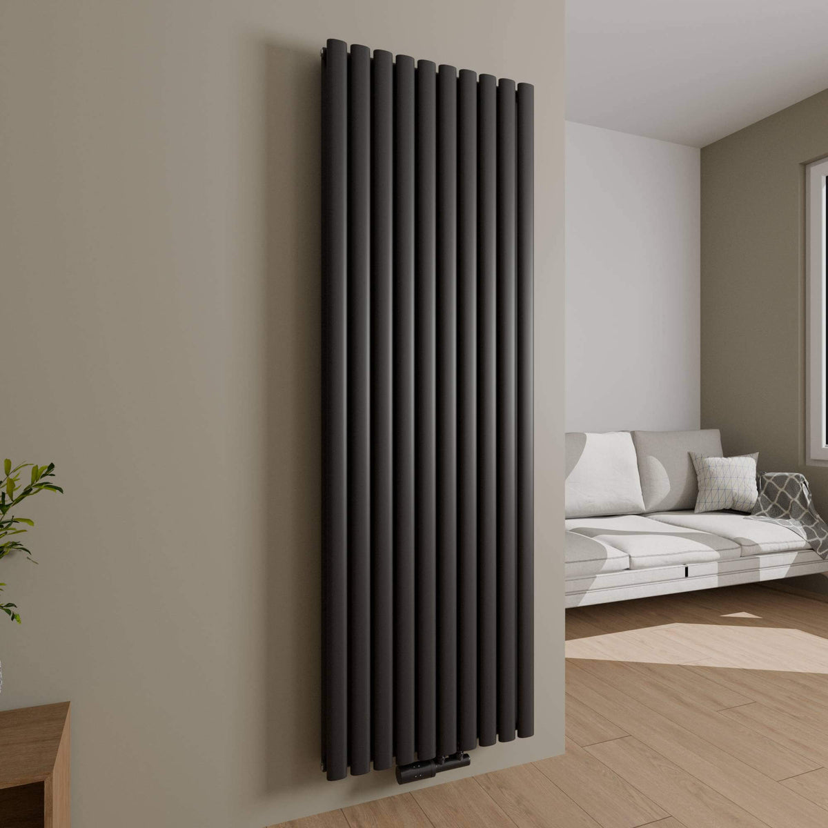 Paneelheizkörper Vertikal VENEZIA Schwarz - 60 x 180 / Ohne