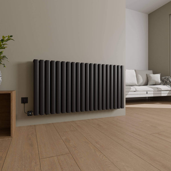 Paneelheizkörper Horizontal VENEZIA Elektrisch Schwarz - inkl. Heizstab
