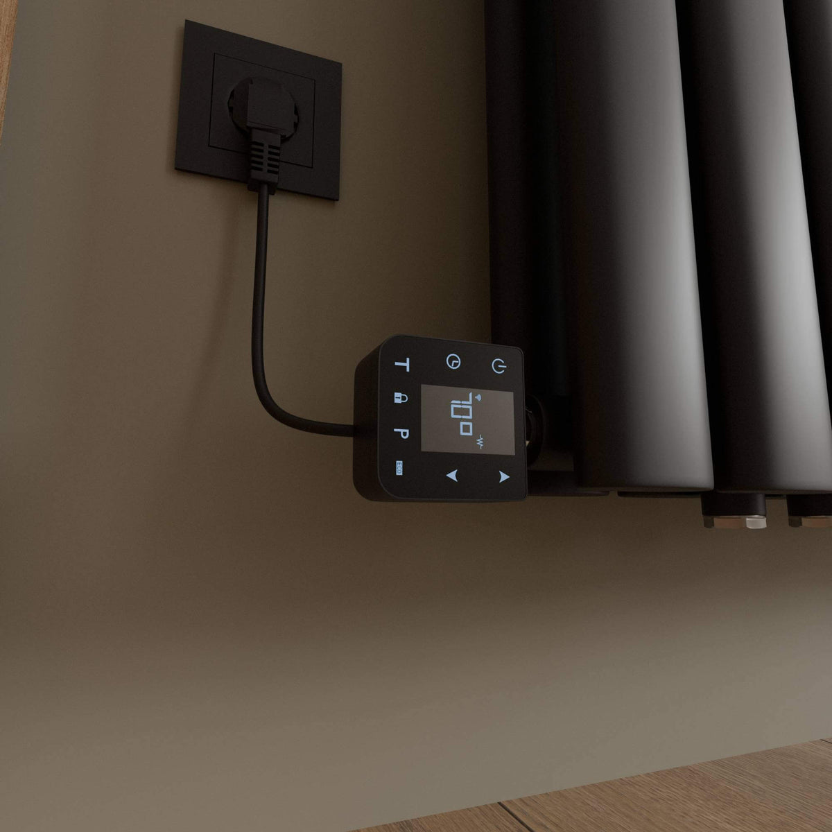 Paneelheizkörper Horizontal VENEZIA Elektrisch Schwarz - inkl. Heizstab