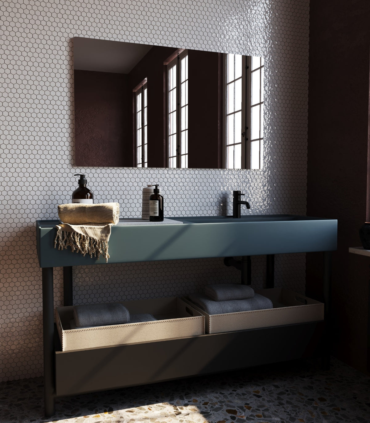 Badezimmerspiegel Infrarotheizung VAKIA Heizfunktion und Smarthome - 60 x 60