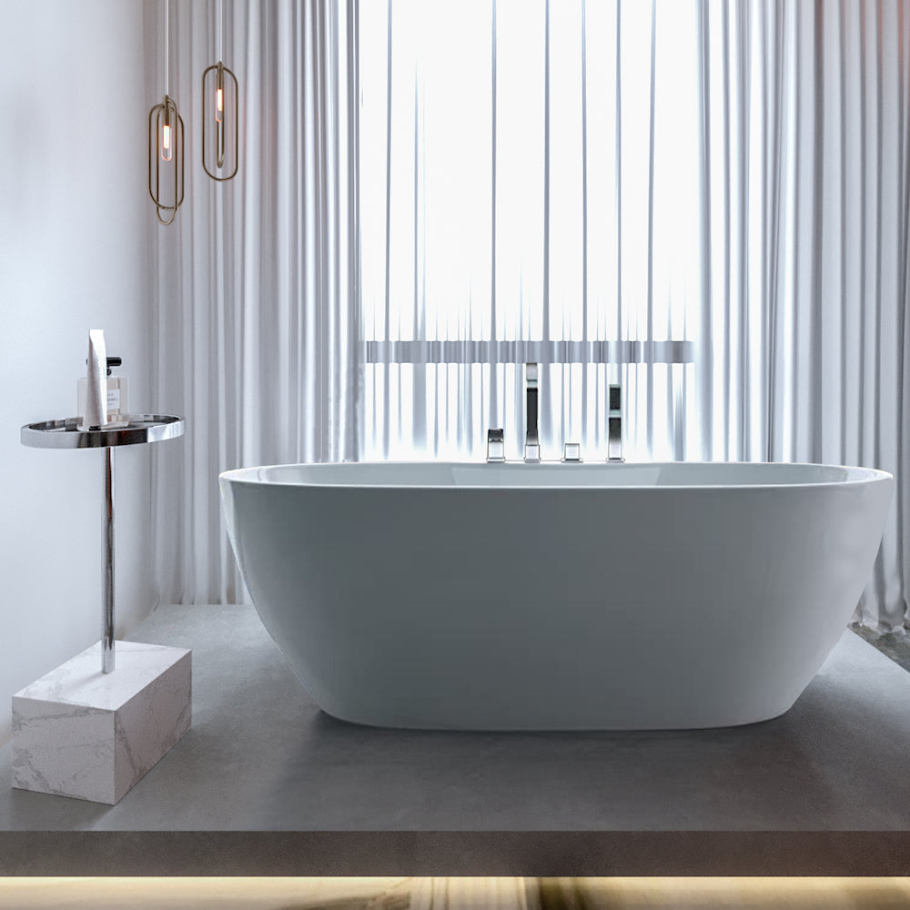 Freistehende Badewanne ELENA inkl. Armatur Set aus Acryl 170cm x 80cm